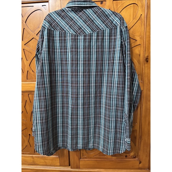 Dickies Long Sleeve Plaid Pearl Snap Western Style Shirt Size 2XL - Picture 6 of 8